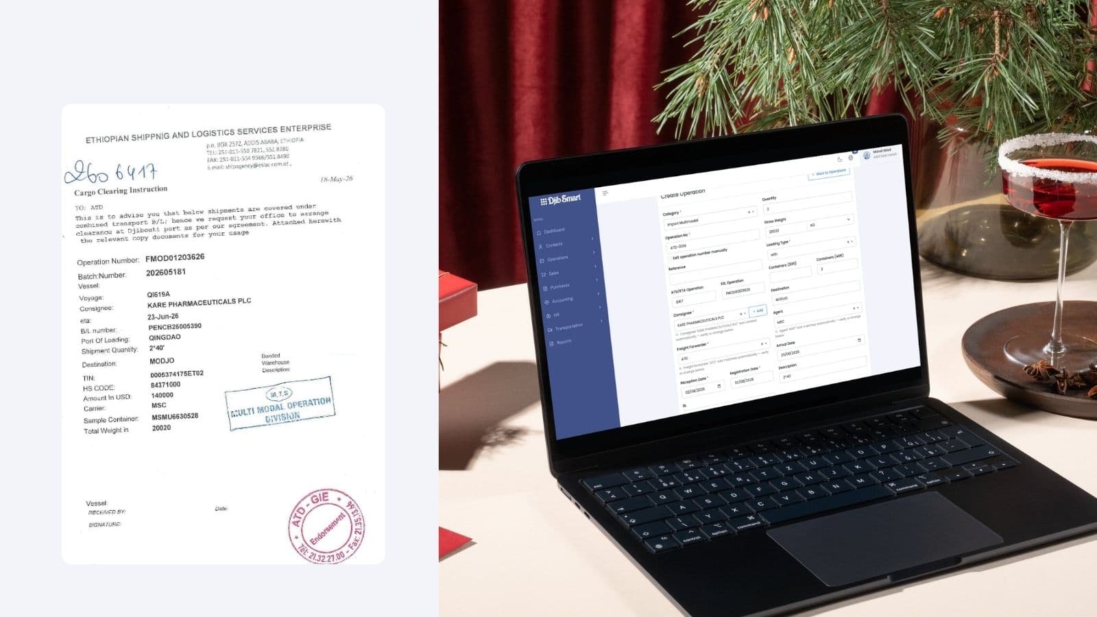 From a shipping document to a created operation in TransTracker